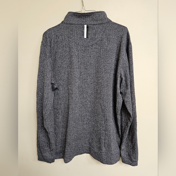 Rhoback Herringbone Jacquard Performance Q-Zip Black Gray Size L - Picture 3 of 6